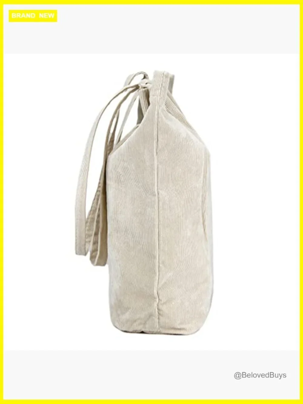 Corduroy Tote Bag with Inner Pocket for Work Travel Shopping